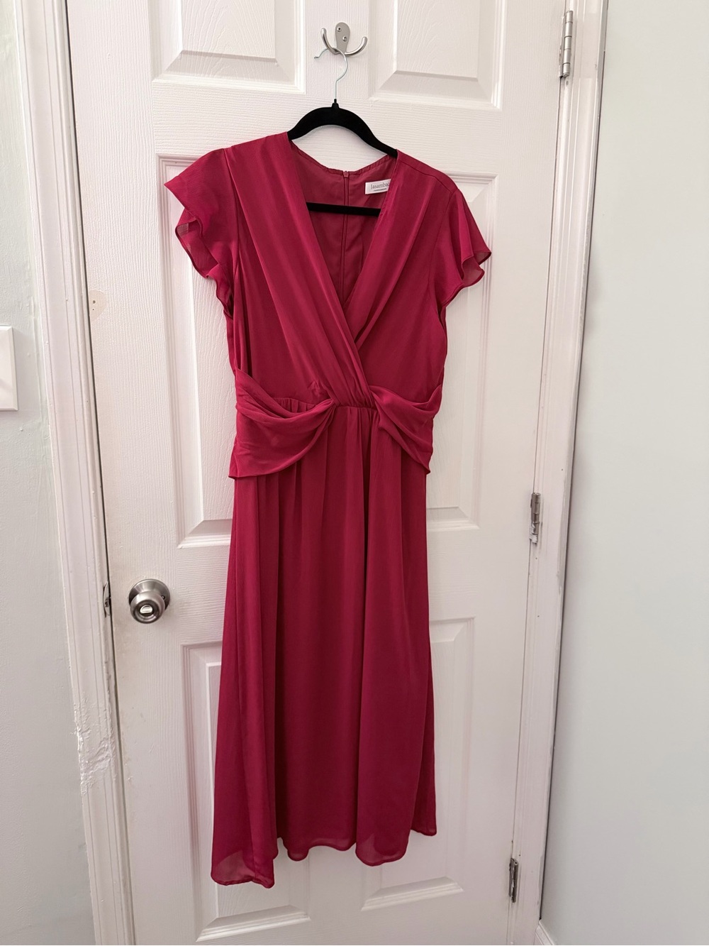 Women's Fuchsia Knot-Front Maxi Dress